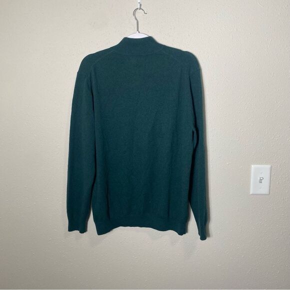 J Hilburn 100% Cashmere Zip Mock Neck Sweater In Green Men's Size Large - Picture 10 of 14